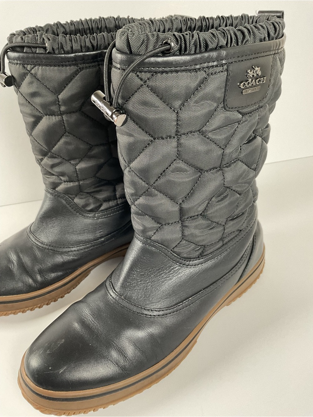 Coach Sparrow Quilted Winter Boots Black Size 8.5 - Picture 4 of 11